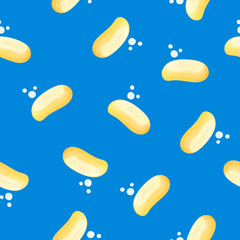 Soap sanitizer hygiene seamless pattern.