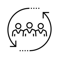 Staff rotation icon. Personnel change sign. HR concept.