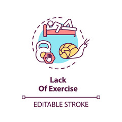 Lack of exercise concept icon