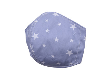 Fototapeta premium design of face mask handmade sewing from fashion fabric cotton cloth, image isolated on white background