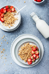 healthy breakfast with granola