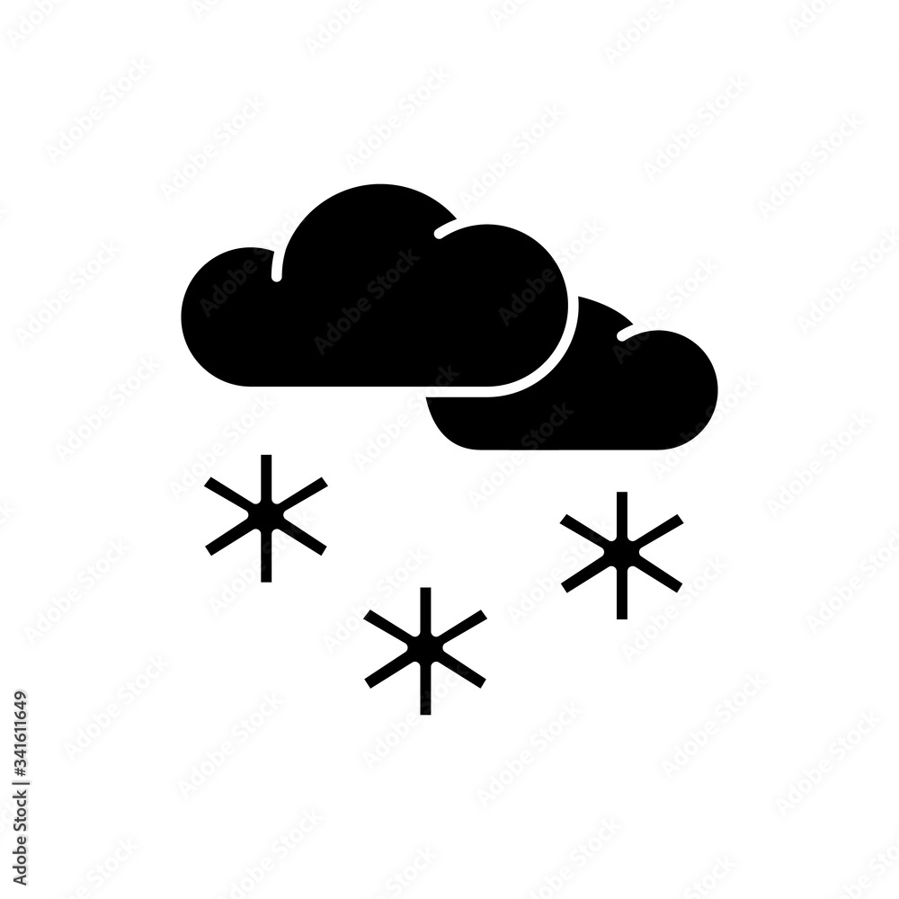 Sticker scattered snow black glyph icon