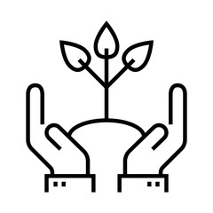 Benevolence line icon. Care, nurture sign.