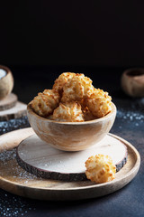 Traditional italian cookies with coconut