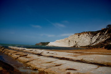 The Scala dei Turchi ia a rocky cliff on the coast of Realmonte Sicily Italy