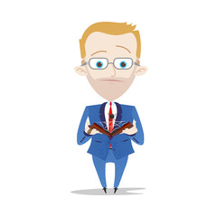 Businessman showing empty wallet with a spider