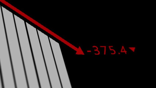 Stock market ticker. Digital animation of the Stock market crash. 4k animation