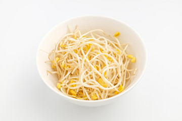Bean sprouts on white background