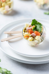 Traditional Russian salad Olivier