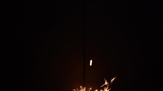 Sparklers slow motion black background