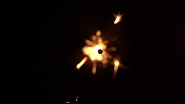 Sparklers slow motion black background
