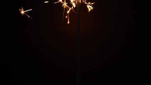 Sparklers slow motion black background