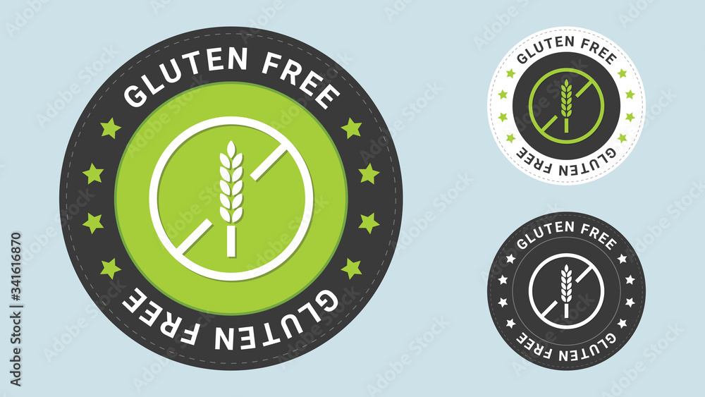 Poster gluten free stamp vector illustration. vector certificate icon. vector combination for certificate i
