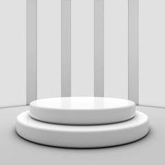 Abstract minimal modern round pedestal or podium.