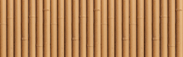 Panorama of Bamboo fence texture and background