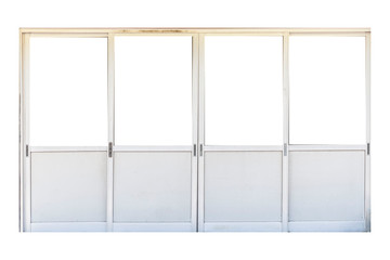 White metal door frame isolated on white background.