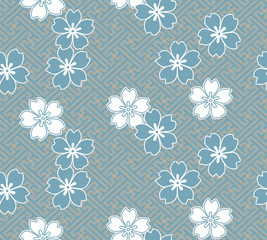 sakura flower japanese chinese design vector seamless pattern
