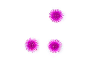 Abstract virus strain model coronavirus covid-19 on white background.