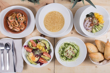 Set with dishes from spanish bar