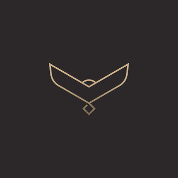 Abstract luxury owl logo design template
