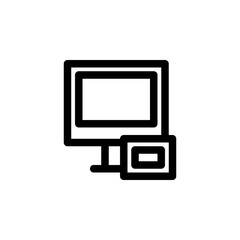 Screen Mirroring Icon, isolated on white. User Interface Outline Icon.
