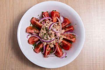 Salad with tuna.
