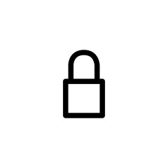 Lock Icon, isolated on white. User Interface Outline Icon.
