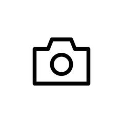 Camera Icon, isolated on white. User Interface Outline Icon.
