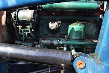 
tractor inside working mechanisms in action