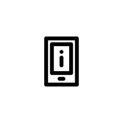 Phone Information Icon, isolated on white. User Interface Outline Icon.
