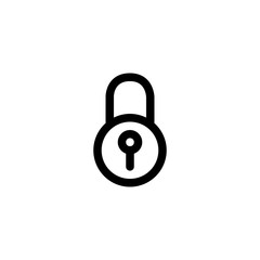 Lock Icon, isolated on white. User Interface Outline Icon.
