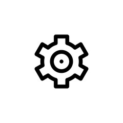 Gear Icon, isolated on white. User Interface Outline Icon.
