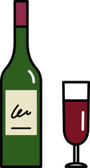 シャンパンやワインのアイコン／イラスト／シンプル