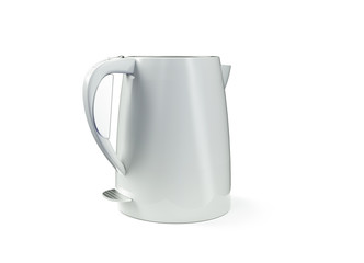 Electric Kettle with Temperature Control, retro design. 3D rendering isolated on white background