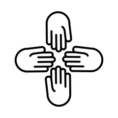 hands human solidarity line style