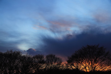 Sunset sky with clouds