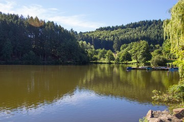 Fototapeta premium Beautiful lake and wiev in France, Amplepuis