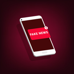 Fake news message pop up in smartphone