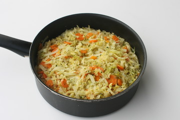 Wirsinggemüse in der Pfanne