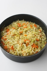 Wirsinggemüse in der Pfanne