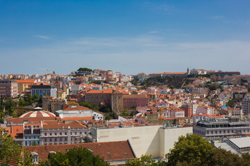 Fototapeta na wymiar The Castle of Sao Jorge, the historical centre of Lisbon, Portugal