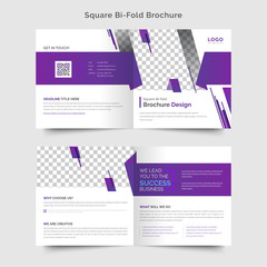Multipurpose modern corporate square bi-fold brochure design template