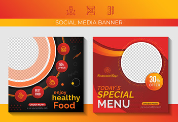 Social media banner or Instagram ad design template - obrazy, fototapety, plakaty
