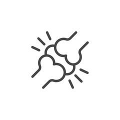 Bone ache line icon. Bone pain - symptom of common cold, arthritis, diseases, human body injury and illness sign vector.