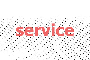 Text Service. Business concept . Halftone dots. Black dots on white background.