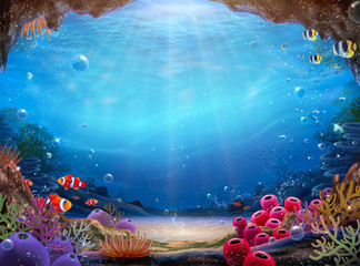 Natural ocean bottom background © JoyImage