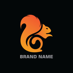 Squirrel Modern Gradient and stylish simple logo template design