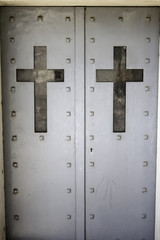 Door in cemetery tomb