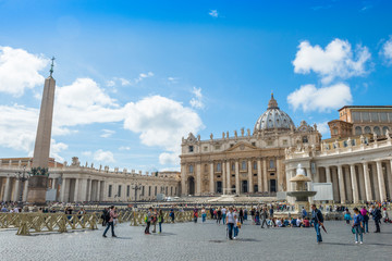 Rome / Italy 10.02.2015.The papal basilica of Saint Peter in the Vatican - obrazy, fototapety, plakaty