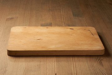 wood cutting board on table